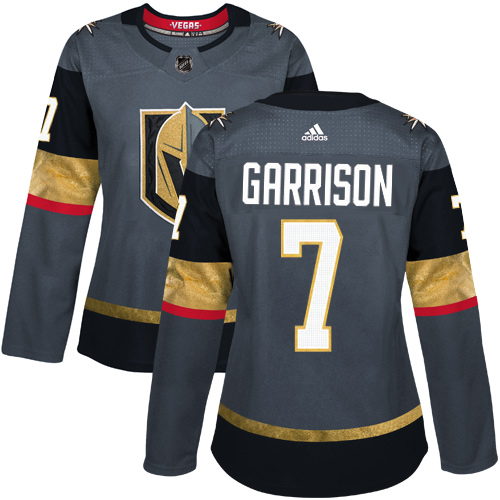 Adidas Golden Knights #7 Jason Garrison Grey Home Authentic Women's Stitched NHL Jersey